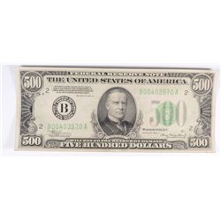 1934A $500.00 BILL VF+