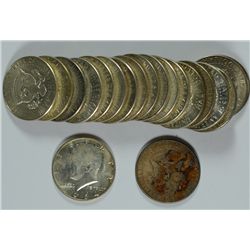 ROLL OF 1964 & 1964-D SILVER KENNEDY HALF DOLLARS