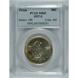 1937-S TEXAS COMMEM HALF DOLLAR PCGS MS-65