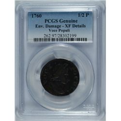 1760 VOCE POPULI COLINAL PCGS XF DETAILS