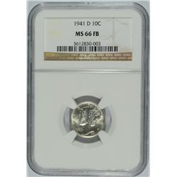 1941-D MERCURY DIME NGC MS-66 FB