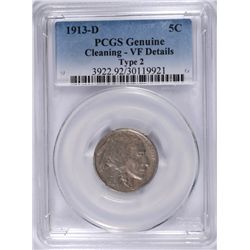 1913-D II BUFFALO NICKEL PCGS VF DETAILS