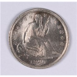 1840 SEATED HALF DIME AU-58++