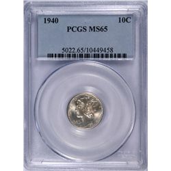 1940 MERCURY DIME PCGS MS-65