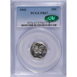 1941 PROOF MERCURY DIME PCGS PR-67 (CAC)