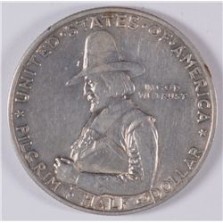 1920 PILGRIM COMMEN HALF DOLLAR AU