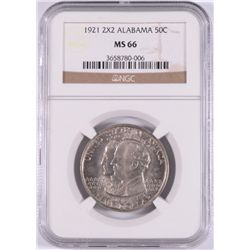 1921 ALABAMA 2X2 COMMEN HALF DOLLAR NGC MS-66 (TOUGH COIN)