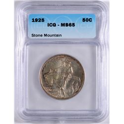 1925 STONE MOUNTAIN COMMEN HALF DOLLAR ICG MS-65