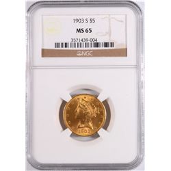 1903-S $5 GOLD LIBERTY NGC MS-65