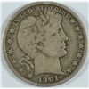 Image 1 : 1901 BARBER HALF DOLLAR, VF rim nick