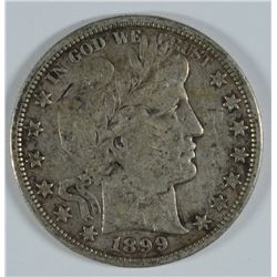 1899 BARBER HALF DOLLAR, VF