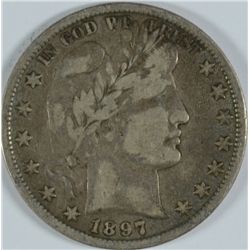 1897 BARBER HALF DOLLAR, VF
