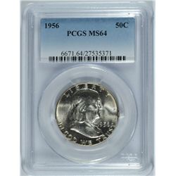 1956 FRANKLIN HALF DOLLAR, PCGS MS-64