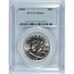 1959 FRANKLIN HALF DOLLAR, PCGS MS-64