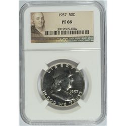 1957 FRANKLIN HALF DOLLAR, NGC PROOF-66