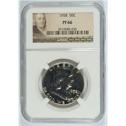 1958 FRANKLIN HALF DOLLAR, NGC PROOF-66