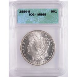 1880-S MORGAN SILVER DOLLAR, ICG MS-65