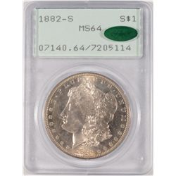 1882-S MORGAN SILVER DOLLAR, PCGS MS-64  CAC  "RATTLER HOLDER"