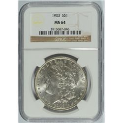 1903 MORGAN SILVER DOLLAR, NGC MS-64