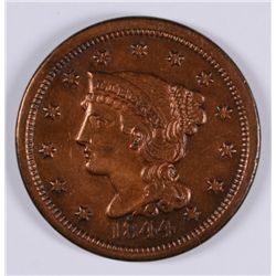 1844 LARGE CENT AU-55