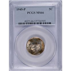 1945-P JEFFERSON (WAR) NICKEL PCGS MS-66