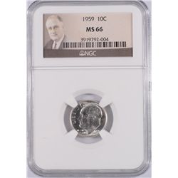 1959 ROOSEVELT DIME, NGC MS-66