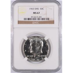 1965 SMS KENNEDY HALF DOLLAR, NGC  MS-67