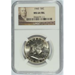 1960 FRANKLIN HALF DOLLAR, NGC MS-64 FBL