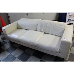 DECORO TAN LEATHER 3 SEAT SOFA AND MATCHING ARM CHAIR