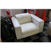 Image 2 : DECORO TAN LEATHER 3 SEAT SOFA AND MATCHING ARM CHAIR