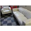 Image 3 : DECORO TAN LEATHER 3 SEAT SOFA AND MATCHING ARM CHAIR