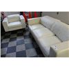 Image 3 : DECORO TAN LEATHER 3 SEAT SOFA AND MATCHING ARM CHAIR