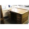 Image 2 : ANTIQUE OAK DOUBLE PEDESTAL RECEPTION DESK WITH HIDDEN CABINET