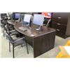 Image 2 : DARK MAHOGANY BOW FRONT EXECUTIVE DESK