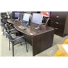 Image 2 : DARK MAHOGANY BOW FRONT EXECUTIVE DESK