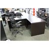 Image 2 : DARK MAHOGANY L-SHAPED EXECUTIVE DESK