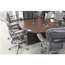 DARK MAHOGANY 10' BOARDROOM TABLE