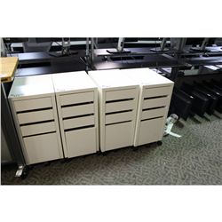 WHITE 3 DRW. ROLLING PARTS CABINET