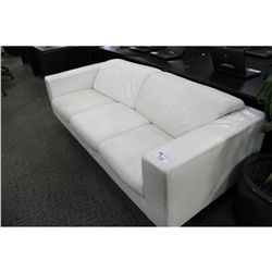 DECORO TAN LEATHER 3 SEAT SOFA AND MATCHING ARM CHAIR