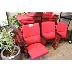 LOT OF APPROX. 20 RED FOLDING THEATRE SEATS