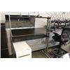 Image 3 : DARK MAHOGANY ADJUSTABLE HEIGHT PROGRAMMER'S STATION WITH OVERSHELF