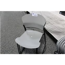 LIGHT GREY HEAVY DUTY PLASTIC STACKING CHAIR