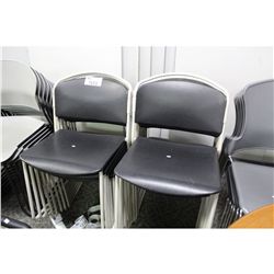 BLACK HEAVY DUTY PLASTIC STACKING CHAIR