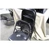 Image 2 : LOT OF 2 DARK MAPLE FOLDING STOOLS AND 6 BLACK FOLDING CHAIRS
