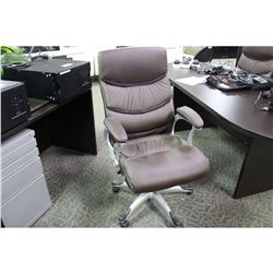 DARK BROWN LEATHER HIBACK BOARDROOM CHAIR