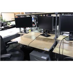 MAPLE ADJUSTABLE HEIGHT PROGRAMMER'S STATION WITH OVERSHELF