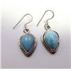Image 1 : Sterling Silver .925 Vintage Turquoise Earrings