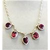Image 1 : RASPBERRY GARNET 28.29CT, 14K W/G NECKLACE 21.14GRAM / DIAMOND 1.61CT