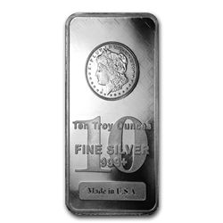 10 oz Morgan Design Silver Bar .999 Fine