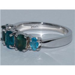 Paraiba Tourmaline Alexandrite 1.23 ctw Ring 14KW